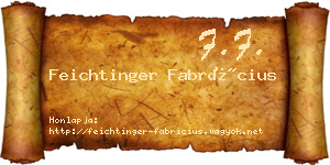 Feichtinger Fabrícius névjegykártya